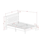 East West Furniture Set 2 Pezzi Camera da Letto - Struttura Letto con Testiera Marrone e 1 Comodino in Legno - Gambe con Finitura Nera (Opzione Dimensioni Letto)