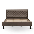 East West Furniture Set 2 Pezzi Camera da Letto - Struttura Letto con Testiera Marrone e 1 Comodino in Legno - Gambe con Finitura Nera (Opzione Dimensioni Letto)