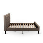East West Furniture Set 2 Pezzi Camera da Letto - Struttura Letto con Testiera Marrone e 1 Comodino in Legno - Gambe con Finitura Nera (Opzione Dimensioni Letto)