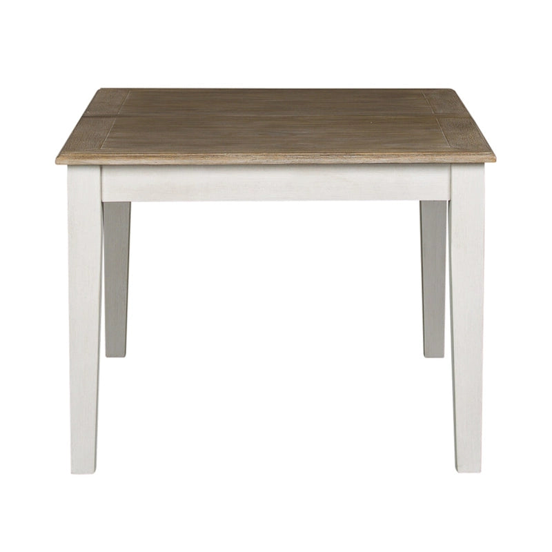 Summerville Soft White Wash Wire Brushed Gray Set da tavolo rettangolare da 5 pezzi