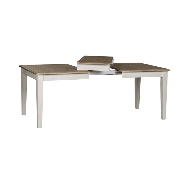 Summerville Soft White Wash Wire Brushed Gray Set da tavolo rettangolare da 5 pezzi