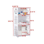 Scaffale Aperto a 3 Ripiani, per Camera da Letto, Bianco
