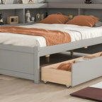 Letto matrimoniale con librerie a L, cassetti, espresso