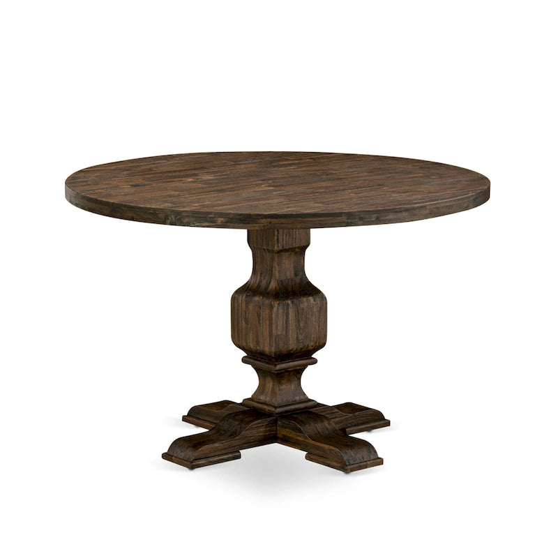 Set tavolo da pranzo East West Furniture - un tavolo da cucina rotondo e sedie Parsons color sabbia chiaro, Jacobean invecchiato (opzione pezzi)