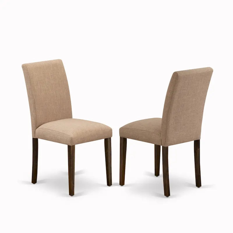 Set tavolo da pranzo East West Furniture - un tavolo da cucina rotondo e sedie Parsons color sabbia chiaro, Jacobean invecchiato (opzione pezzi)