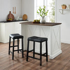 Isola cucina Clifton con sgabelli a sella imbottiti - 43p x 47.75l x 36.25h