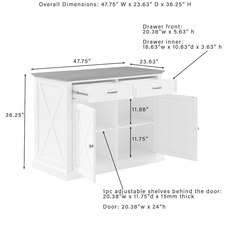 Isola cucina Clifton con sgabelli a sella imbottiti - 43p x 47.75l x 36.25h