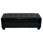 Panca Pouf Contenitore in Similpelle Nera Pickard