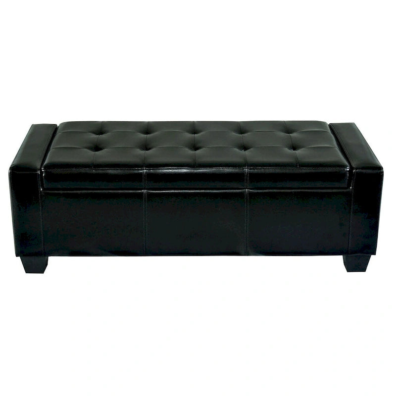 Panca Pouf Contenitore in Similpelle Nera Pickard