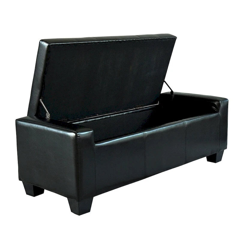 Panca Pouf Contenitore in Similpelle Nera Pickard