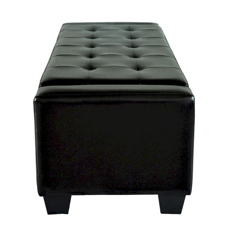 Panca Pouf Contenitore in Similpelle Nera Pickard