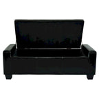 Panca Pouf Contenitore in Similpelle Nera Pickard