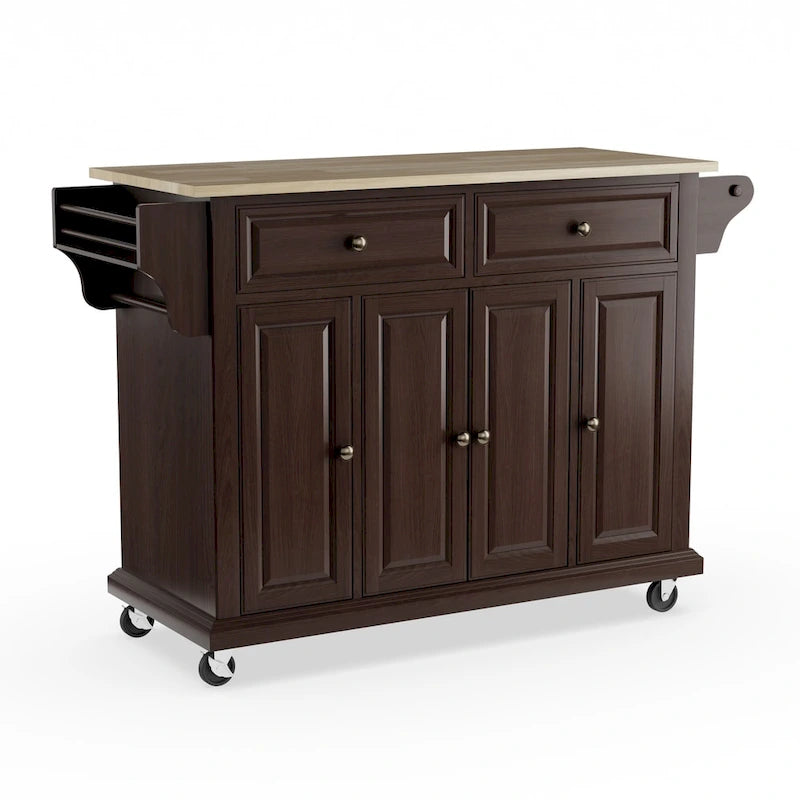 Carrello/Isola da cucina in legno di mogano a grandezza naturale - 18p x 51,5l x 36a