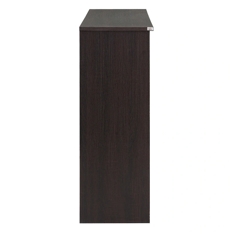 Credenza da Cucina Moderna, Mobile Buffet con Ante Scorrevoli in Vetro e Ripiano Regolabile, Marrone Scuro