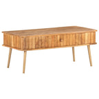 Tavolino da Salotto 100x50x40 cm in Legno Massello di Acacia