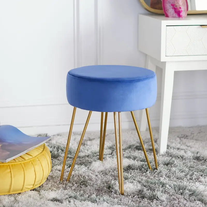 Pouf Jailene con gambe a forcina