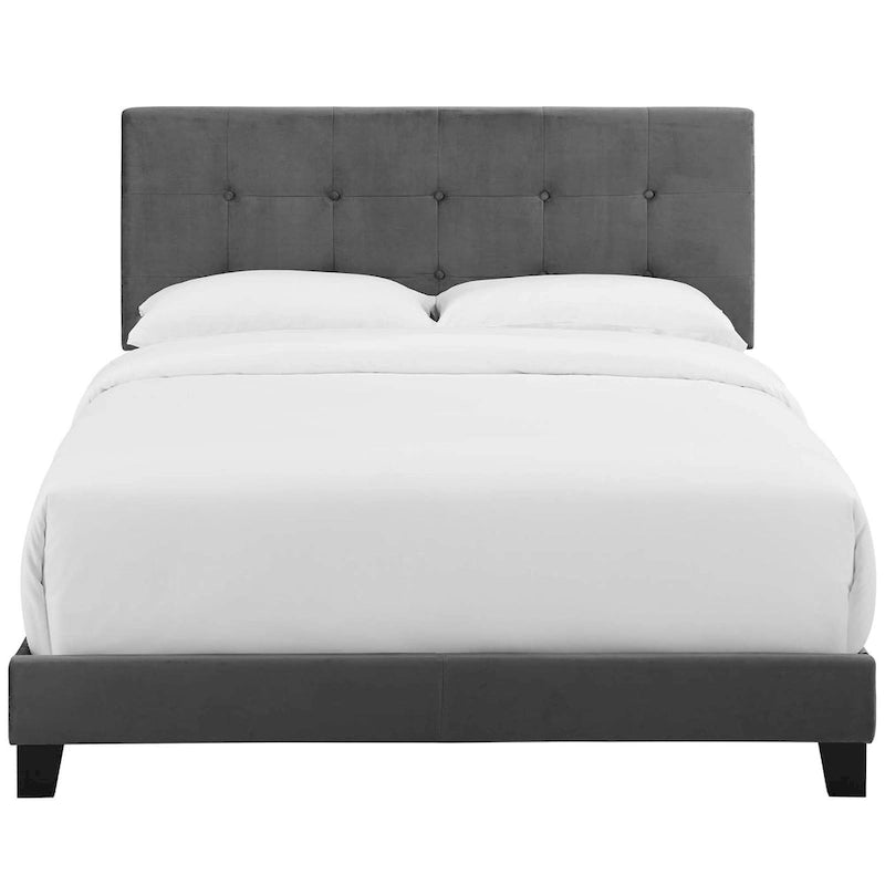 Letto matrimoniale Belimanastir in velluto imbottito