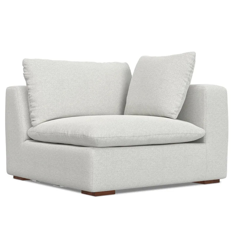 Divano modulare a 3 posti con pouf Marlee in ciniglia vellutata ad alte prestazioni