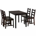 Set da pranzo da 5 pezzi, tavolo da cucina in legno e sedie per sala da pranzo, angolo colazione, marrone castagna