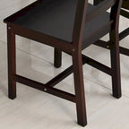 Set da pranzo da 5 pezzi, tavolo da cucina in legno e sedie per sala da pranzo, angolo colazione, marrone castagna