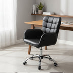 Yaheetech Faux Leather Desk Chair with Padded Armrests Modern Office Chair - N/A